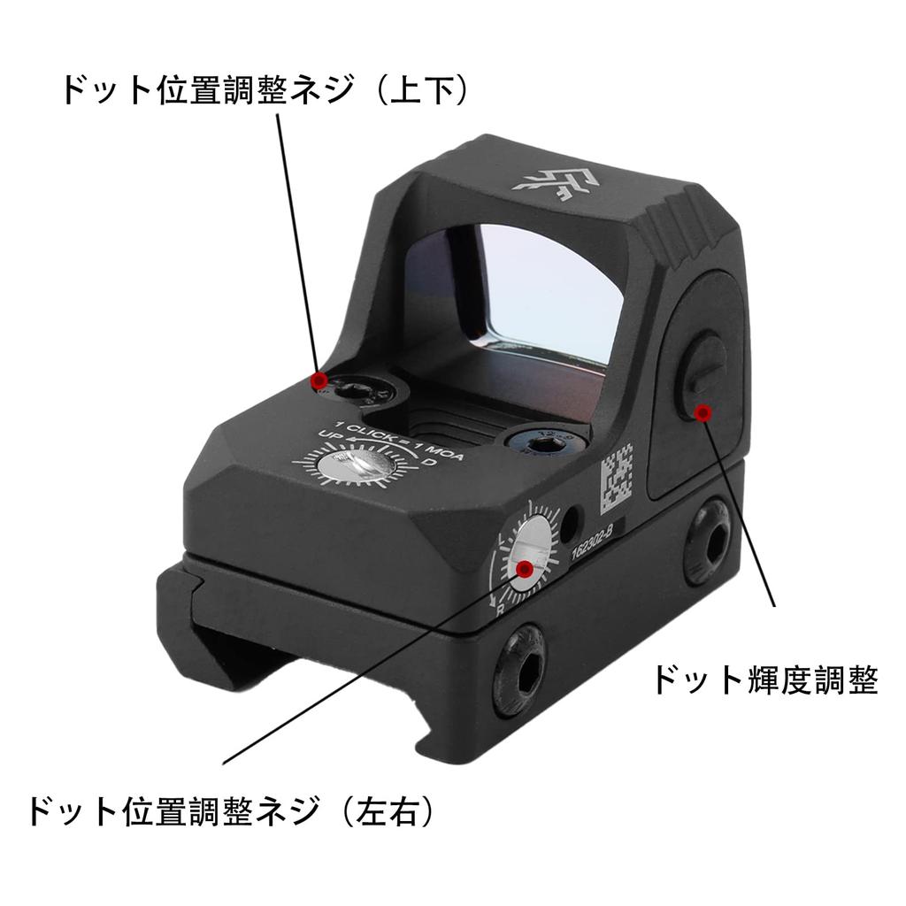 SWAMP DEER OPTICS 1x24 Mini Dot Åpen prikk Kompatibel med 20mm Airsoft-sikte Sikte, Sikte, Skinner, (Svart)
