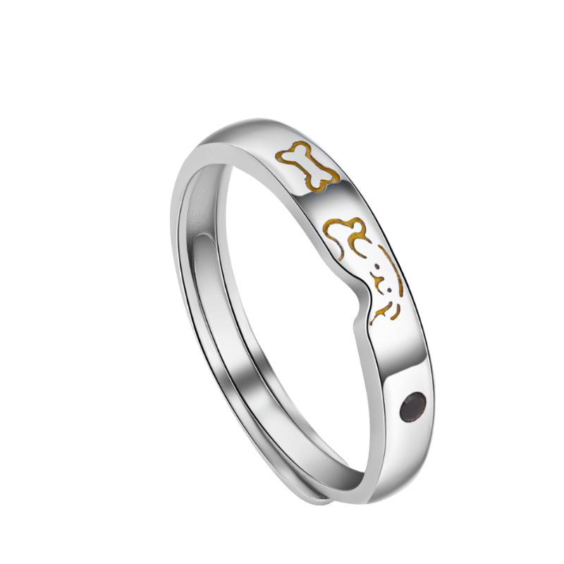 

925 Sterling Silver Cute Cat&Dog Kitten&puppy Finger Rings For Women Men Couple Wedding Engagement Party Charm Jewelry