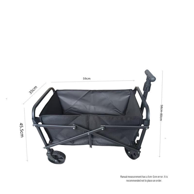 Foldable Portable Camping Cart with Pull Rod and Table Board – Outdoor Hand Push Picnic Cart