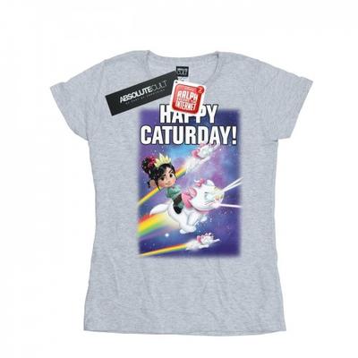 Damen/Damen Wreck It Ralph Happy Caturday Baumwoll-T-Shirt