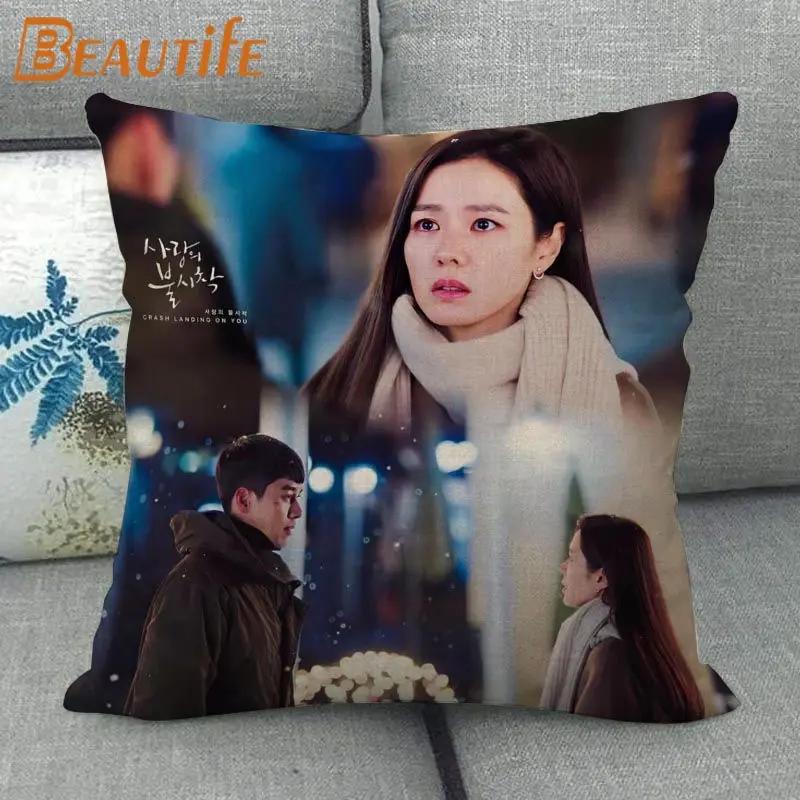 Custom Crash Landing On You Hyun Bin KPOP Pillowcase 45X45cm Wedding Decorative Eco-Friendly Cotton Linen Fabric Pillow Case