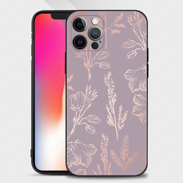 

Розовый фиолетовый чехол для телефона с блестящим узором для Apple Iphone 14 13 12 11 Pro Max 13 12 Mini Xs Max Xr X 7 8 Plus 6 6s Shell For iPhone 12Pro Max