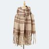 Autumn and winter new mohair plaid scarf women's thickened high-end imitation cashmere scarf atmosphere warm scarf