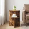 Side Table Smoked Oak Ø 39.5 x 55 cm Engineered Wood