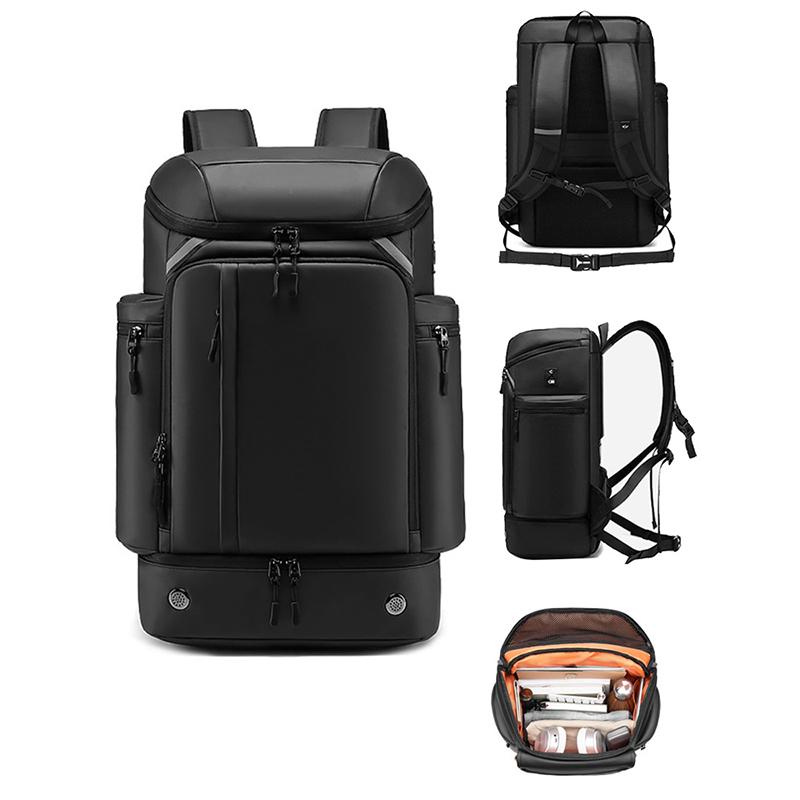 Men's Expandable Travel Backpack, 17 Inch Large Water Resistant Laptop Backpack with Shoe Compartment, Airline Approved Carry On