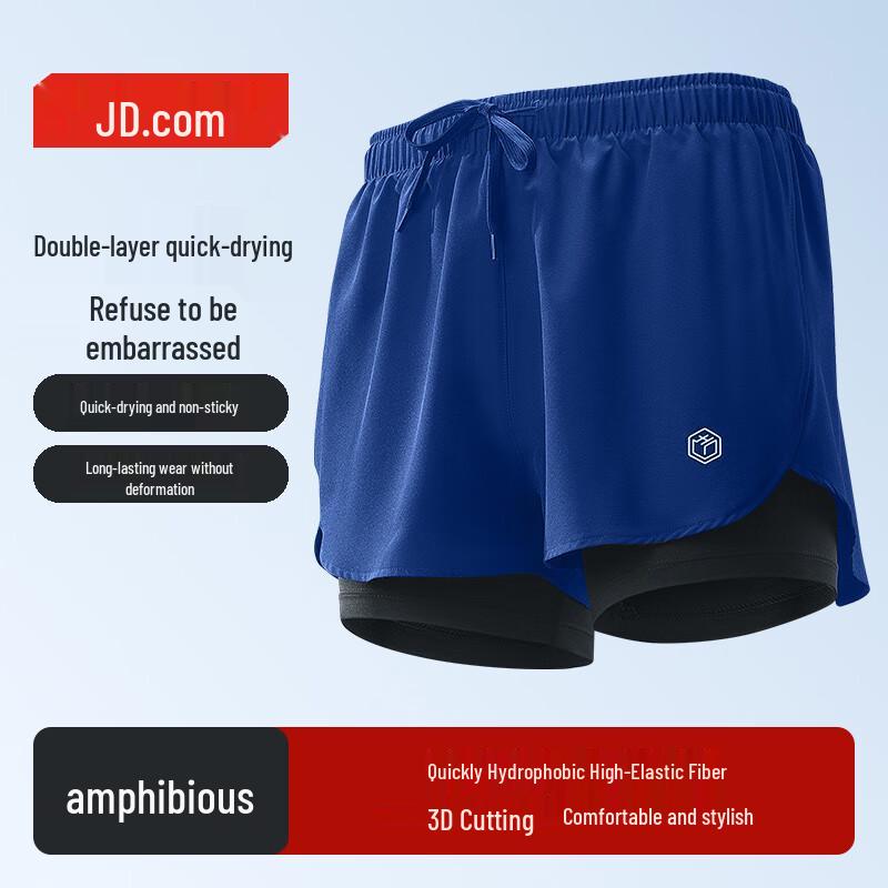 

Men s Double-Layer Flat Leg Swim Trunks M