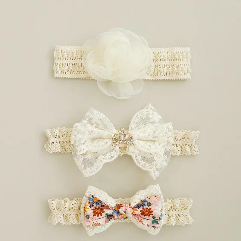 Baby Headbands Elastic Girl Hair Bands Newborn Infant Accessories Photography Props Headwear Princess Lace Florwers Bowknot  Fit for 0-24 Months