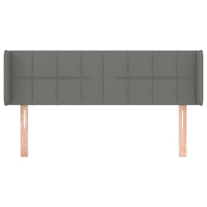 VidaXL Tête de lit avec oreilles Gris foncé 147x16x78-88 cm Tissu3118767