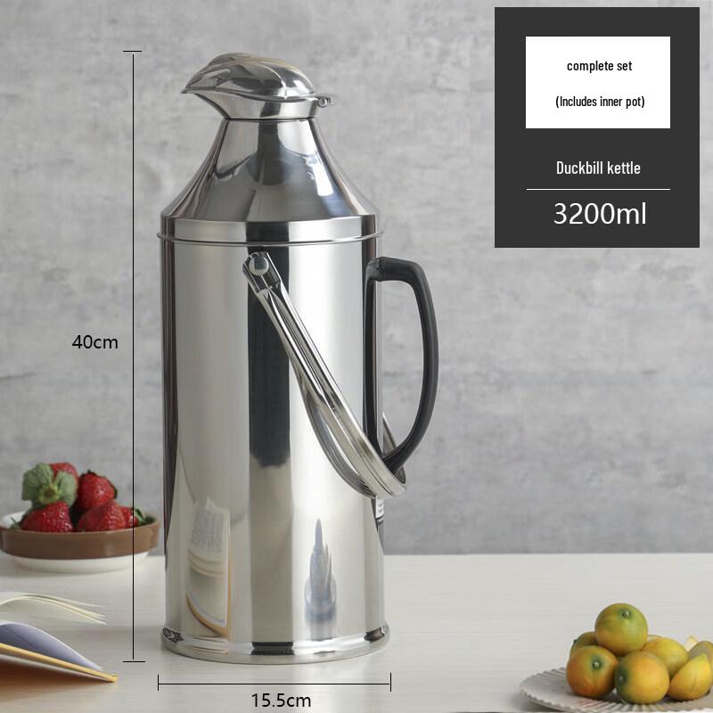 Jingbaodi 3.2L Stainless Steel Thermos with Glass Liner