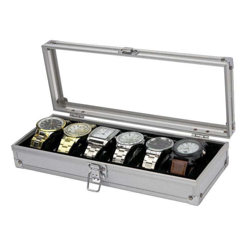 

Handheld Aluminum Watch Display Case: 6/12/24 Slot Storage Box