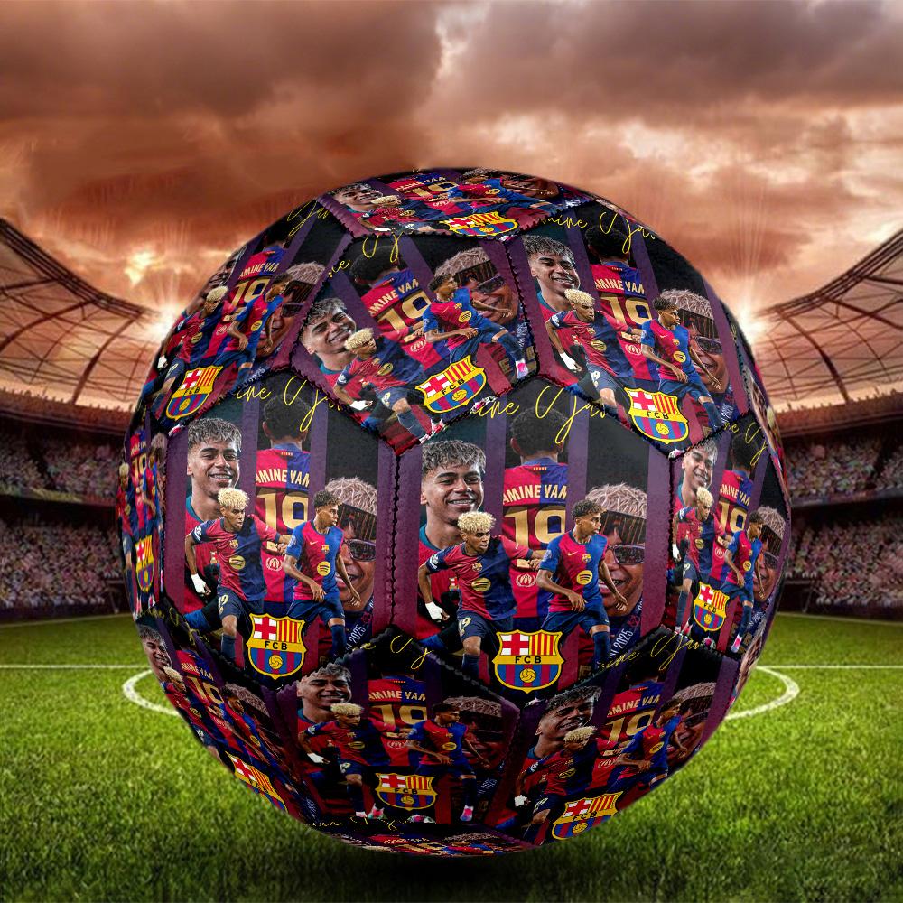 Lamine Yamal 19 Fcb Champions Celebration Size 5 Soccer Football Machine Sewn Indoor/Outdoor Training and Matches Unique Gift for Soccer Lovers