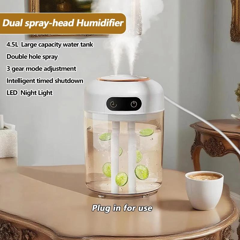 Remote Control Type Dual Spray Humidifier Desktop Aroma Diffuser Bedroom Remote Timer Ambient Light Screen Display Mist Maker