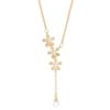 Flower Tassel Necklace Women'S Light Luxury Design Sense Simple And Fresh Versatile Micro-Inlaid Collarbone Chain Accessories