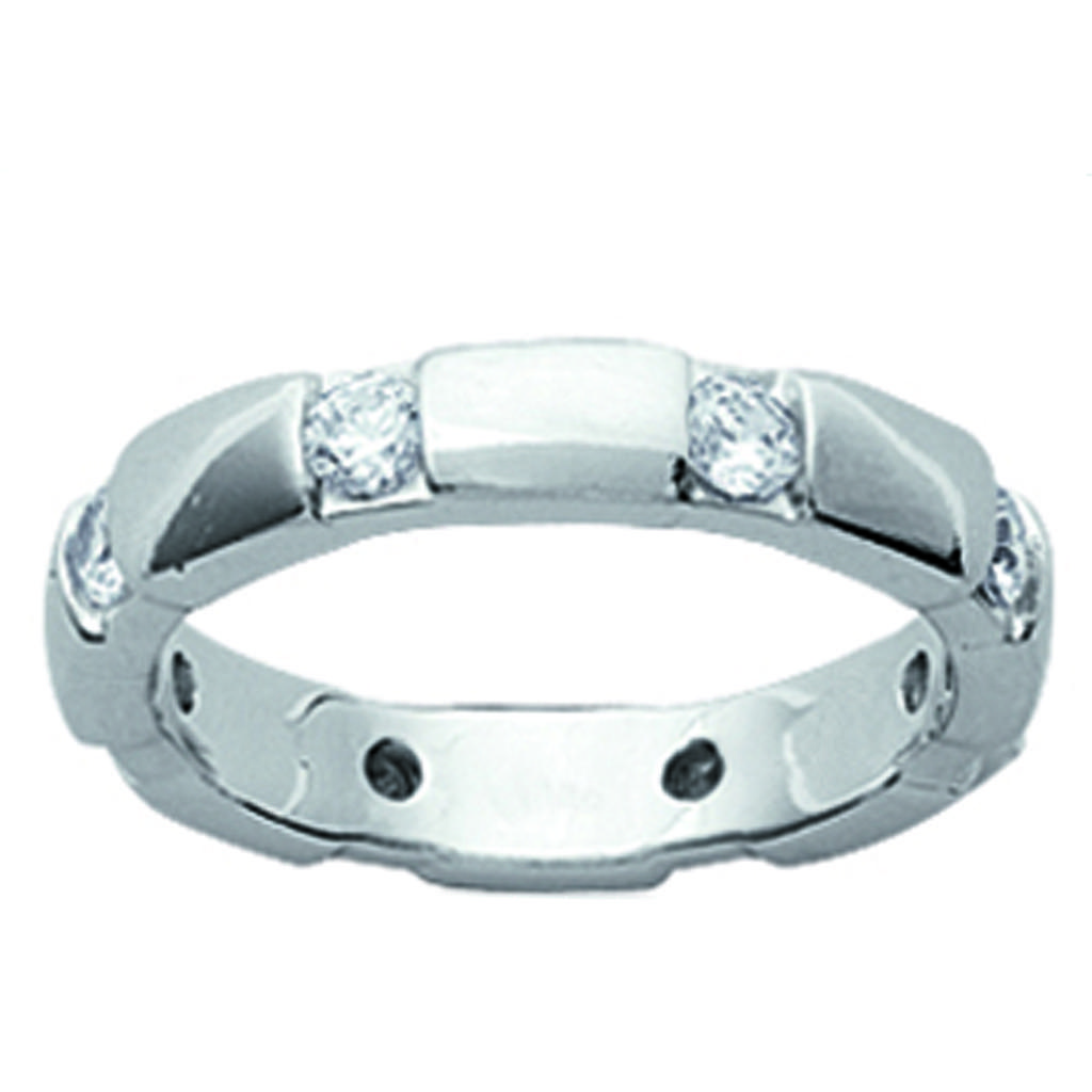 Silver Wedding Ring 'Harmonie' Silvery White (rhodium) - 3 Mm