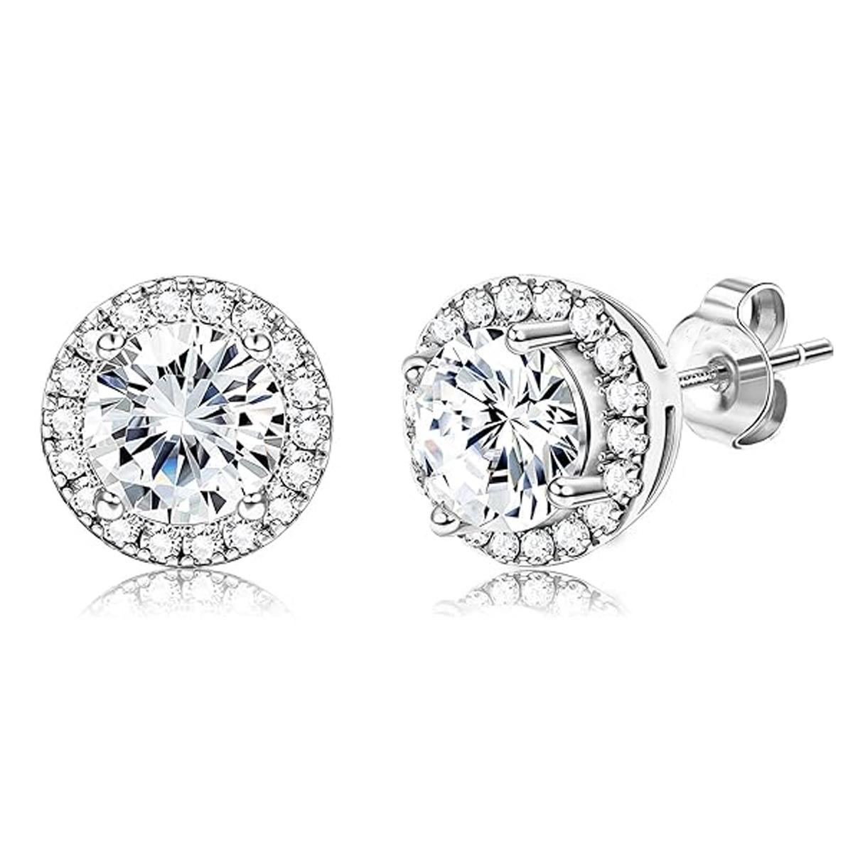 Хип-хоп медные серьги-пусеты с цирконием для пары с персонализацией 8mm round steel 1 pair