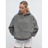 European and American New Loose Casual Hood Long sleeve Pocket Hoodie Top Loose Casual Hooded Top