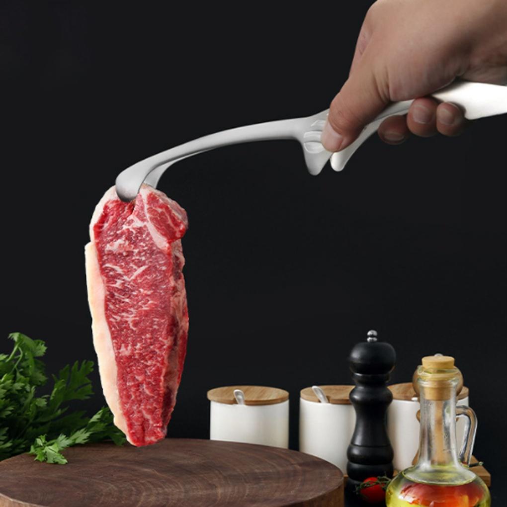 Kitchen Round Cooking Tweezers 29.5cm Stainless Steel Ramen Meat Tongs