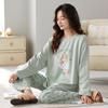 Damen Herbst Anime Pyjama Set: Langärmeliges Lycra-Baumwoll-Top und Hose