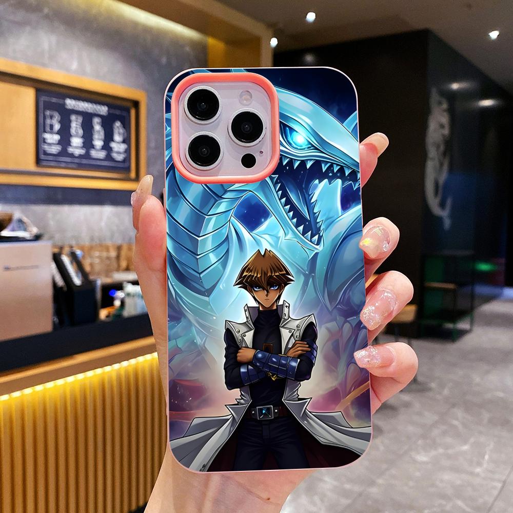 Yugioh Seto Kaiba Phone Case for iPhone 17 16 15 14 13 12 11 Air Pro Max Plus Jelly Double layer Pink Cover