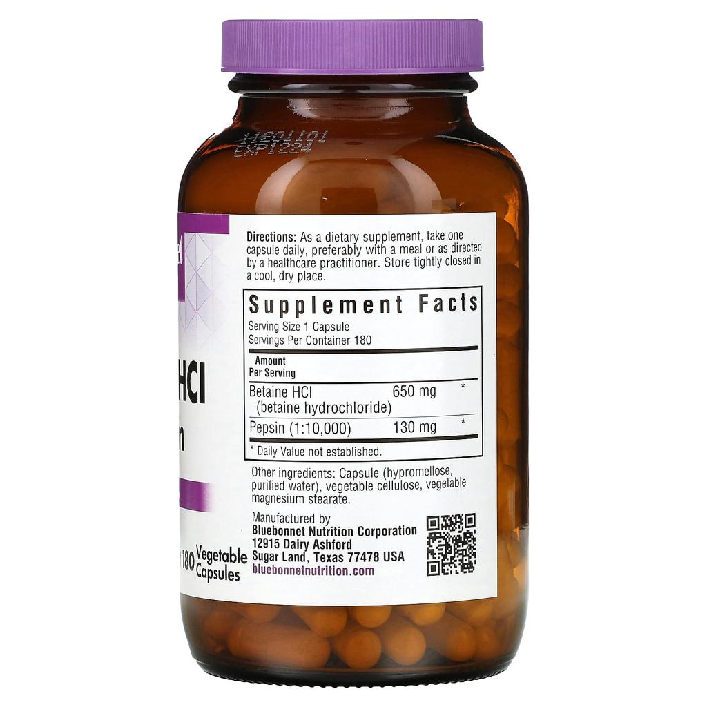Betaine Hcl with Pepsin, 180 Veggie Capsules