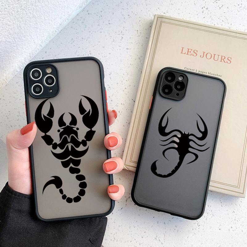 Scorpion Half-wrapped Hard Phone Case For iPhone X XR XS X 16 15 12 11 13 14 Pro Max Back Cases 7 8 Plus SE2 Mini Cover Coque