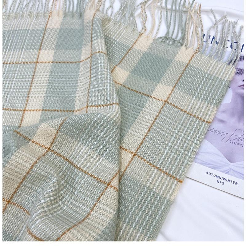 Women Scarf Winter Warm Plaid Shawl Unisex Women's Tassel Pashmina Ladies Cashmere Wrap Female Luxury Stoles Male Thick Neckerchief