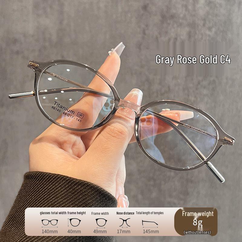 Women's Ultralight Titanium Oval Eyeglasses 86145 - Premium Myopia Frames