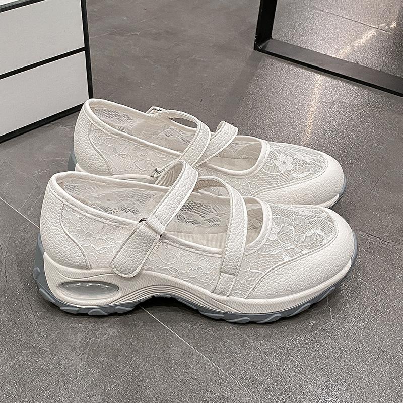 

Fashion Summer Mesh Shoes for Women Thin Mesh Breathable Small White Shoes for Women 2025 New Soft Sole Sandals for Large Sports Shoes 42 белый