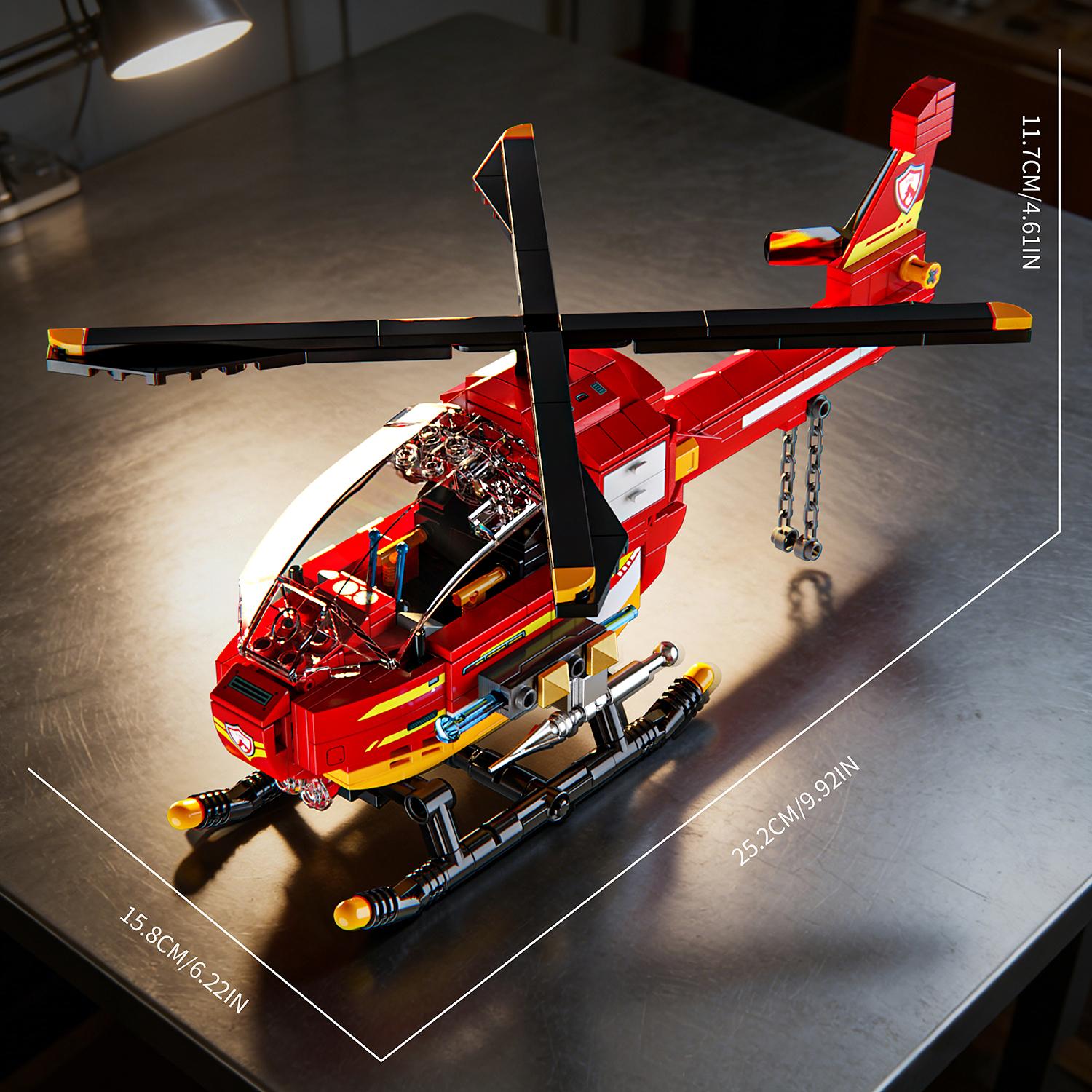 

424PCS Red Airplane Blocks Toy Firefighting Aircraft Puzzle Bricks Sets Learning-Focused Toys Desktop Ornament Presents