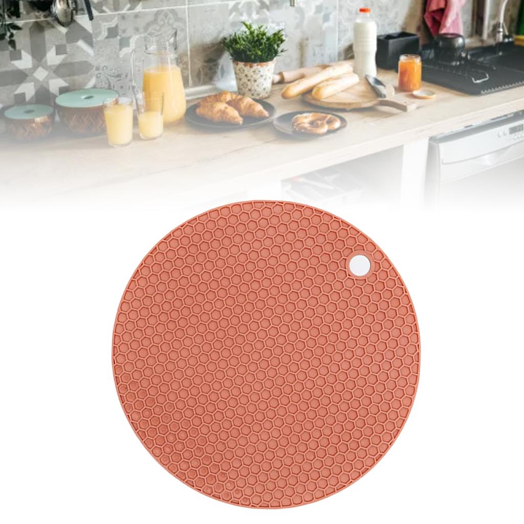 Trivet Rubber Anti Slip Diameter 18cm Thickness 0.5cm Highly Efficient Heat Insulation Kitchen Pan