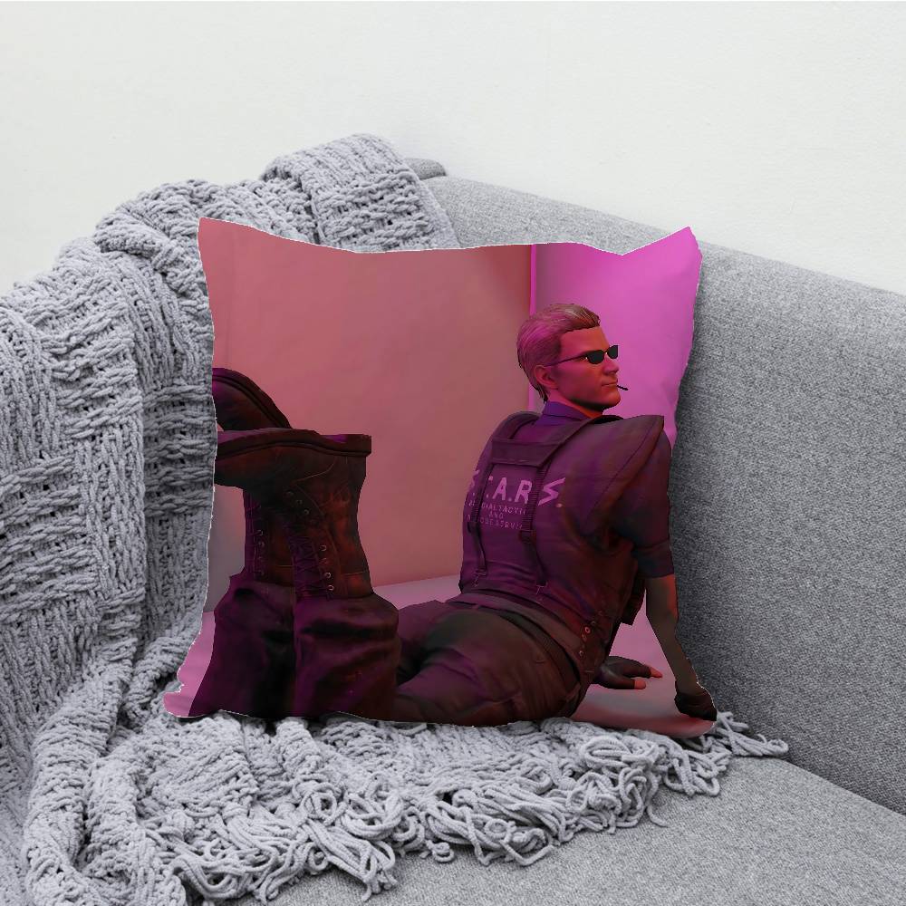 A-Albert W-Wesker Pillow Case Print Polyester Fiber 40X40 cm Home Sofa Throw Cushion Cover Decoration