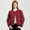 Shetu Damen Retro Lockere Langarm Kunstdenim Kurze Jacke