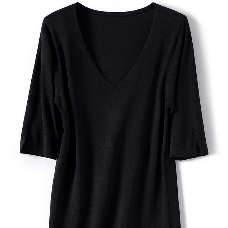 2025 Spring Korean Style Loose Fit Versatile Solid Color Casual T-Shirt