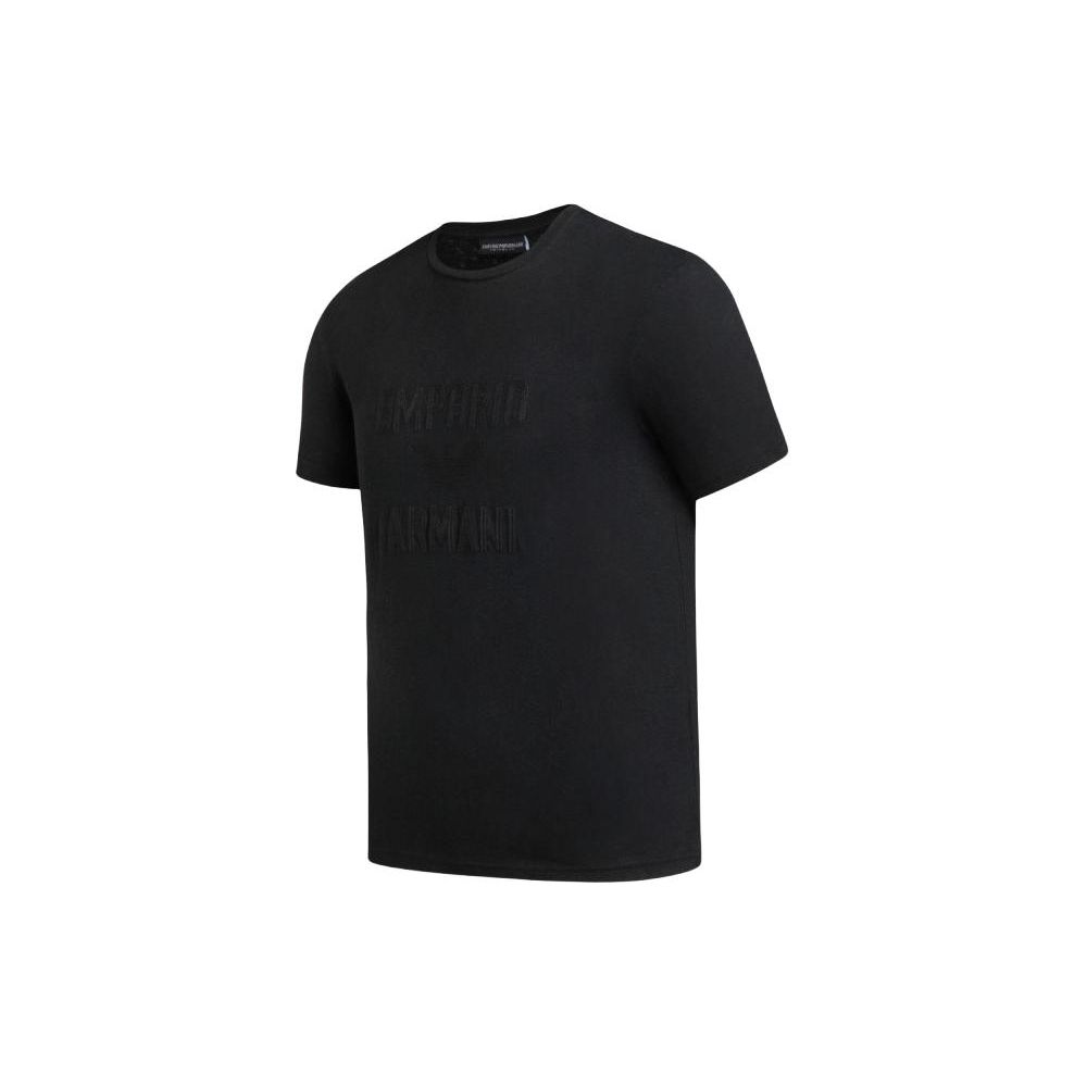 Emporio Armani Ss24 Logo Print Crew Neck T-Shirt Men tops Black 211818-3R485-00020