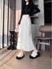 Women's White High-Waisted Knit Pencil Skirt - Autumn/Winter 2025, Slim Fit for Petite and Plus Sizes
