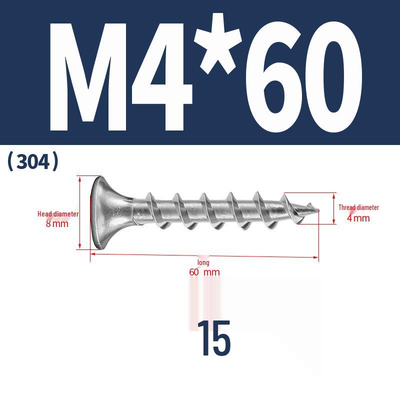 304 Stainless Steel Galvanized Hardened Coarse Thread Countersunk Flat Head Phillips Wood Screws