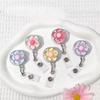 1pcs Cute Transparent Floral Badge Reel for Women Retractable Worker ID Card Pull Buckle Doctore Nurse ID Card Badge Holder Clip
