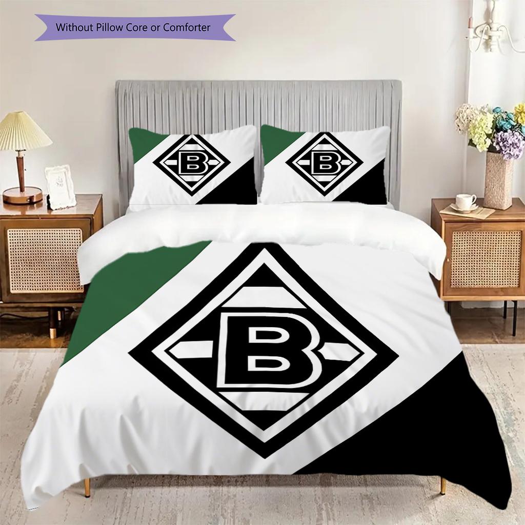 Set Copripiumino Trapuntato con Fantasia Borussia Federe Decorazione per la Casa Regalo di Compleanno (1 * copripiumino + 2 * federa, senza nucleo)