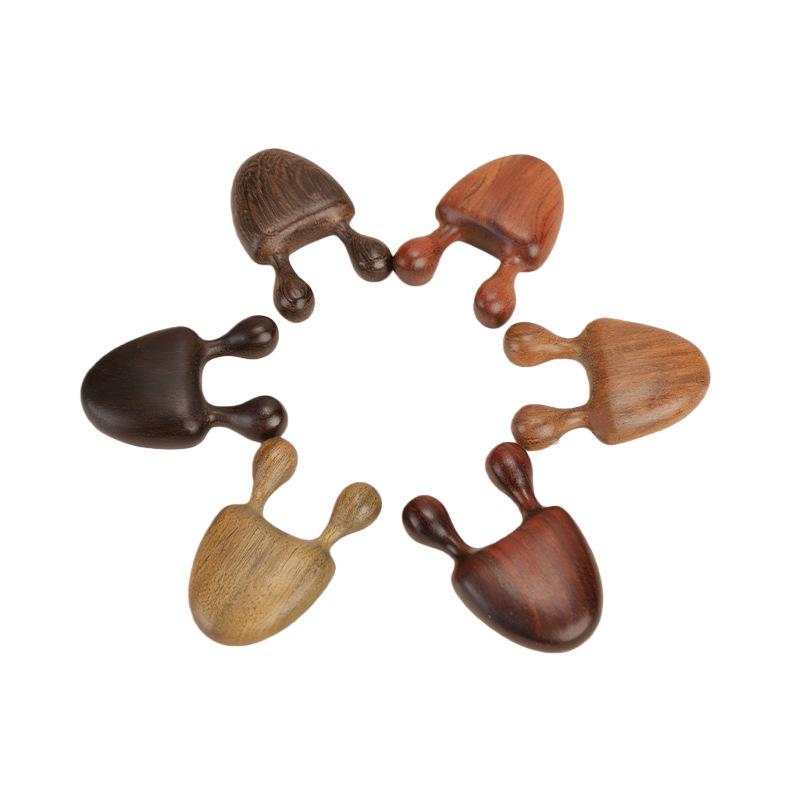 Dual-Pronged Wooden Nose Massager and Acupoint Gua Sha Comb