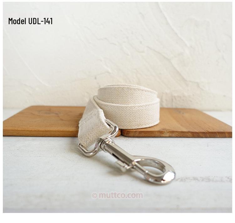 MUTTCO Light Brown Dog Collar & Leash Set with Bow Tie UDC-141