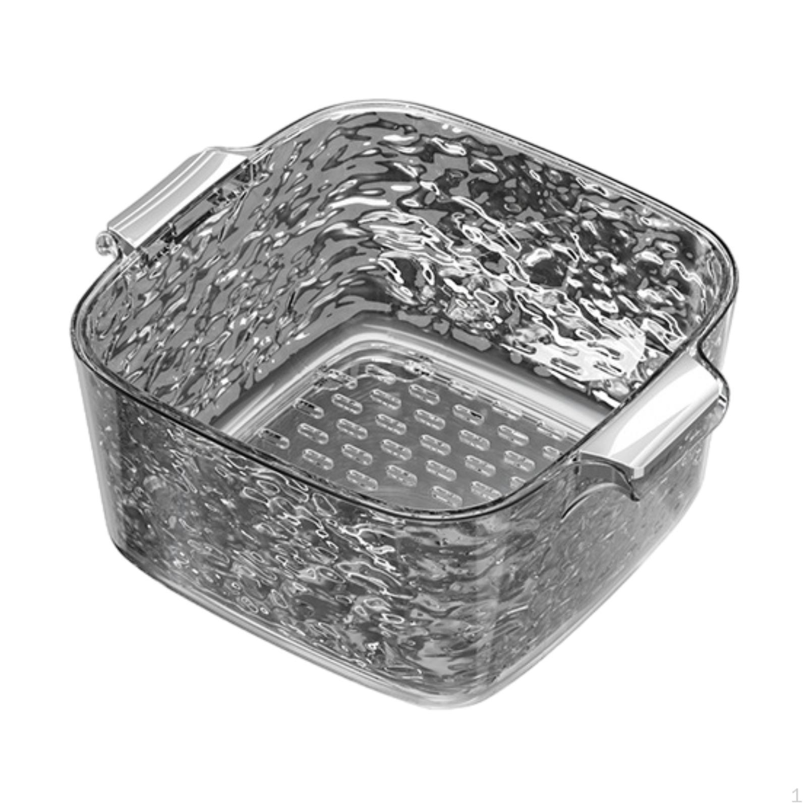 

Double Layer Washing Basket Food Strainer Household Multipurpose Fruit Cleaning Basin Wash clear grey