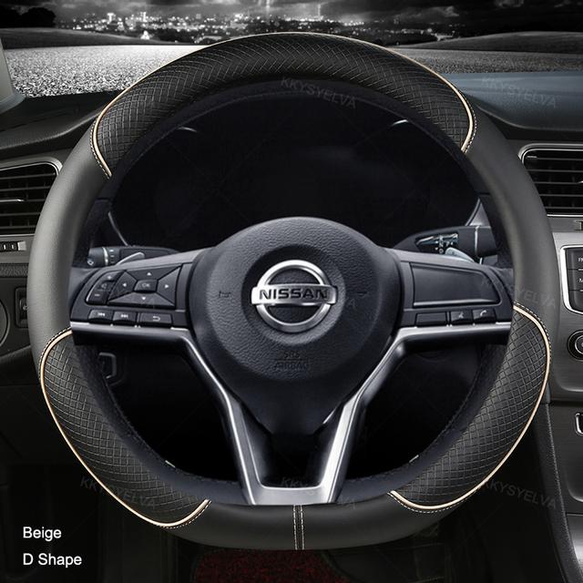 Car Steering Wheel Cover D Type PU Leather For Nissan X-trail Qashqai Rogue Sport Rogue 2017 2018    Altima Versa
