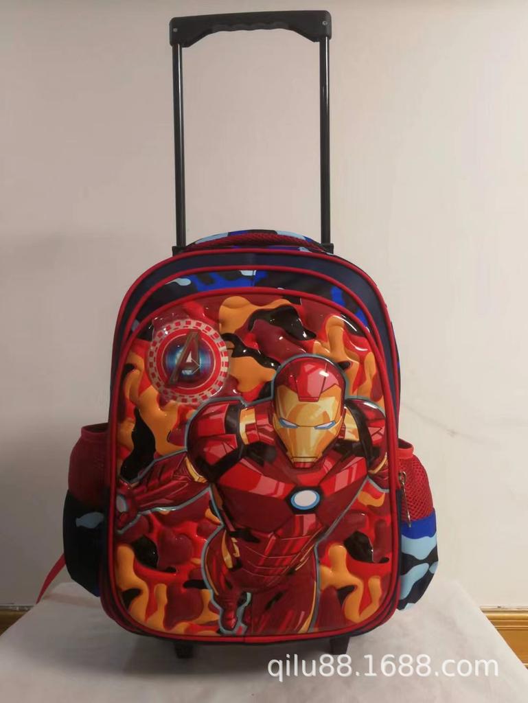 16-Inch Round Rod Schoolbag, Student Tie Rod Schoolbag, Boys And Girls, Children'S Dual-Purpose Backpack, Backpack 3-6 Level Burden Reduction