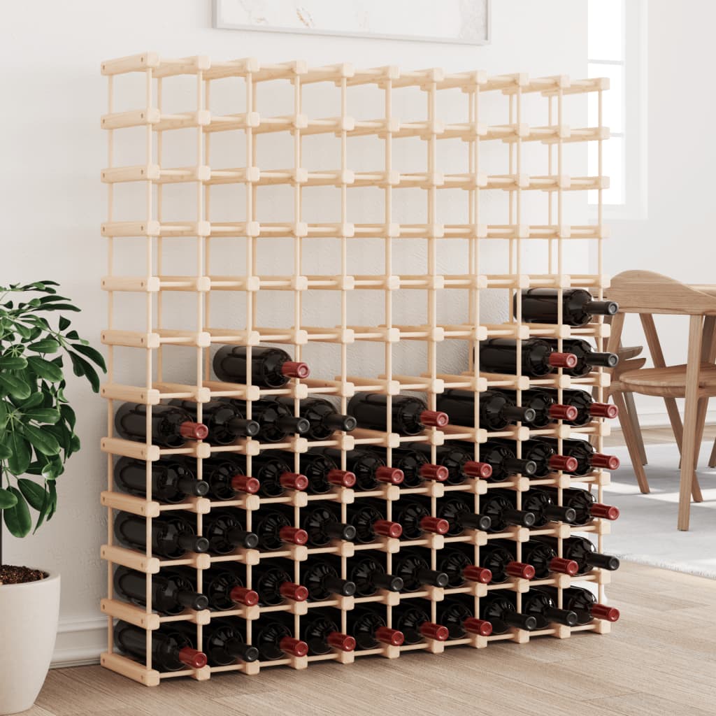 120 Bottle Wine Rack Solid Pine Wood 112.5 X 23 X 123.5 Cm
