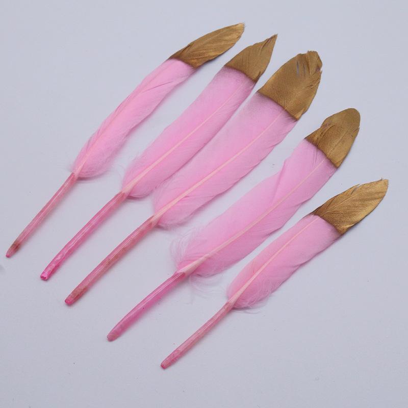 Kleines gerades Messer Farbverlauf Zweifarbig Feder Gänsefeder DIY Schmuckzubehör Kunsthandwerk Dekoration Handgemachte Materialien