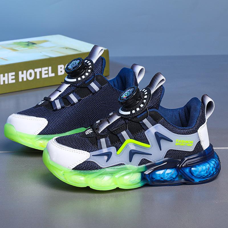 Kid's Rotating Button Anti Slip Wear Resistant Fashion Outdoor Sports Shoes Girls Casual Shoes Children's Shoes