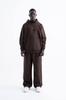 Męski Oversize Bluza z Kapturem Premium Streetwear - Ciemny Brązowy