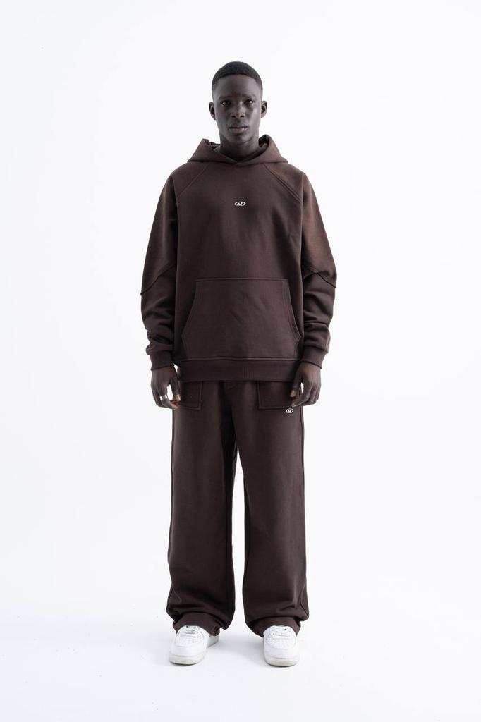Męski Oversize Bluza z Kapturem Premium Streetwear - Ciemny Brązowy