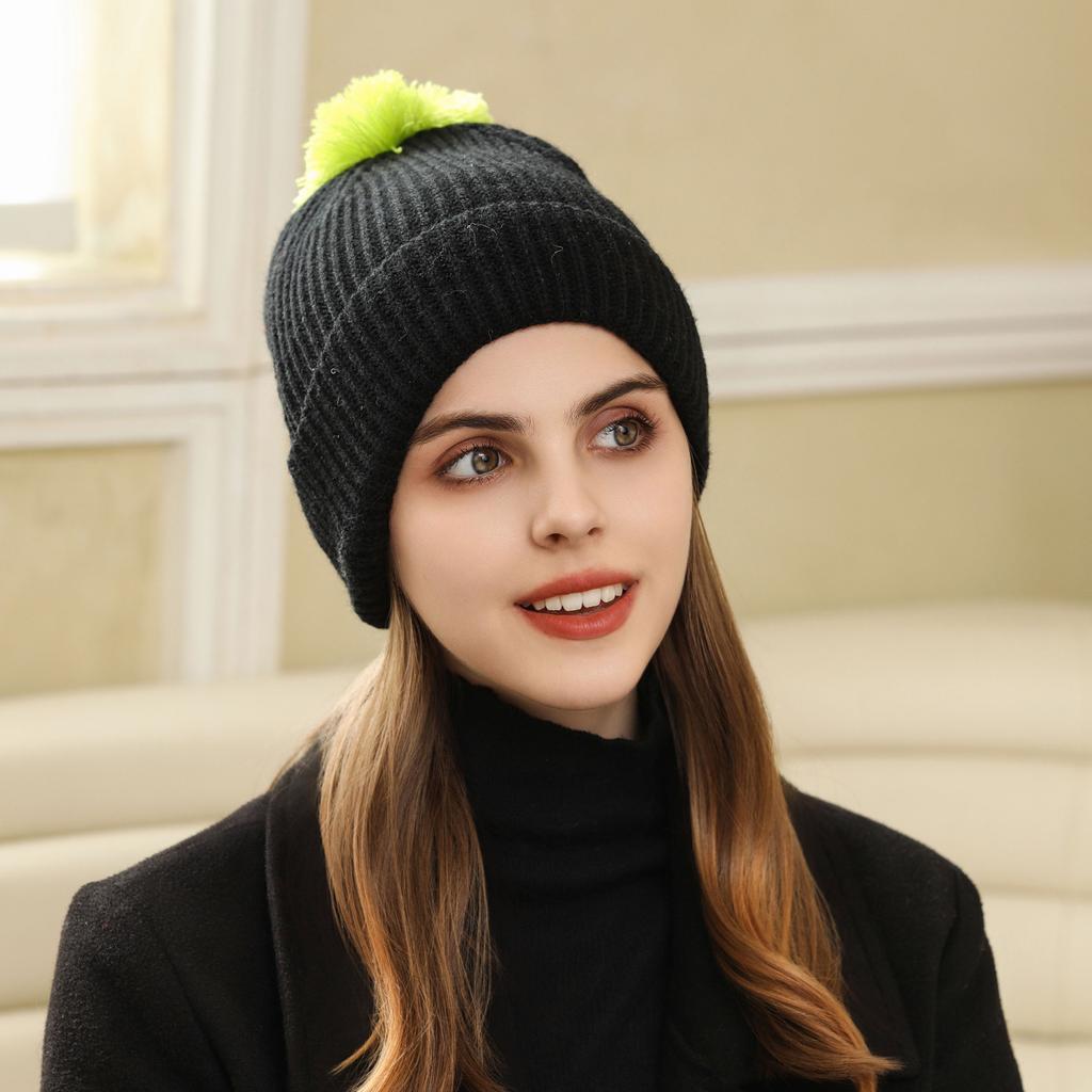 Autumn and Winter New Outdoor Windproof and Warm Ear Protection Pullover Hat Hairball Versatile Casual Fashion Cold Hat