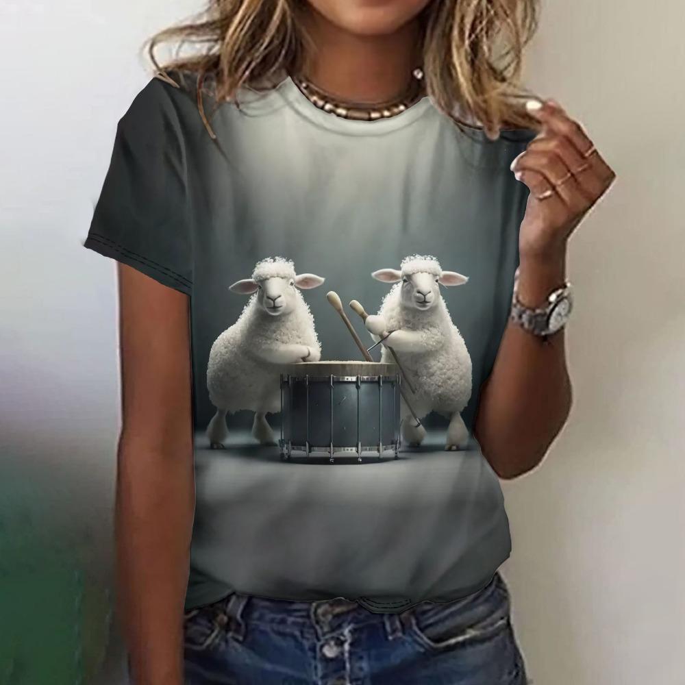 

Винтажные футболки с принтом яка из мультфильма, женская футболка с коротким рукавом, летняя повседневная одежда 2025 года XL